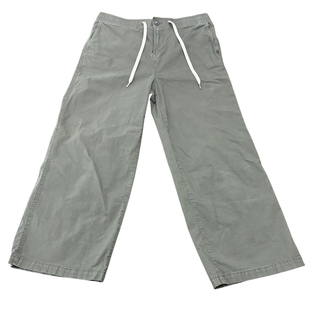 Vuori Ripstop Wide Leg Pants Large Sage Green VW416 Hiking Travel Trousers Wms